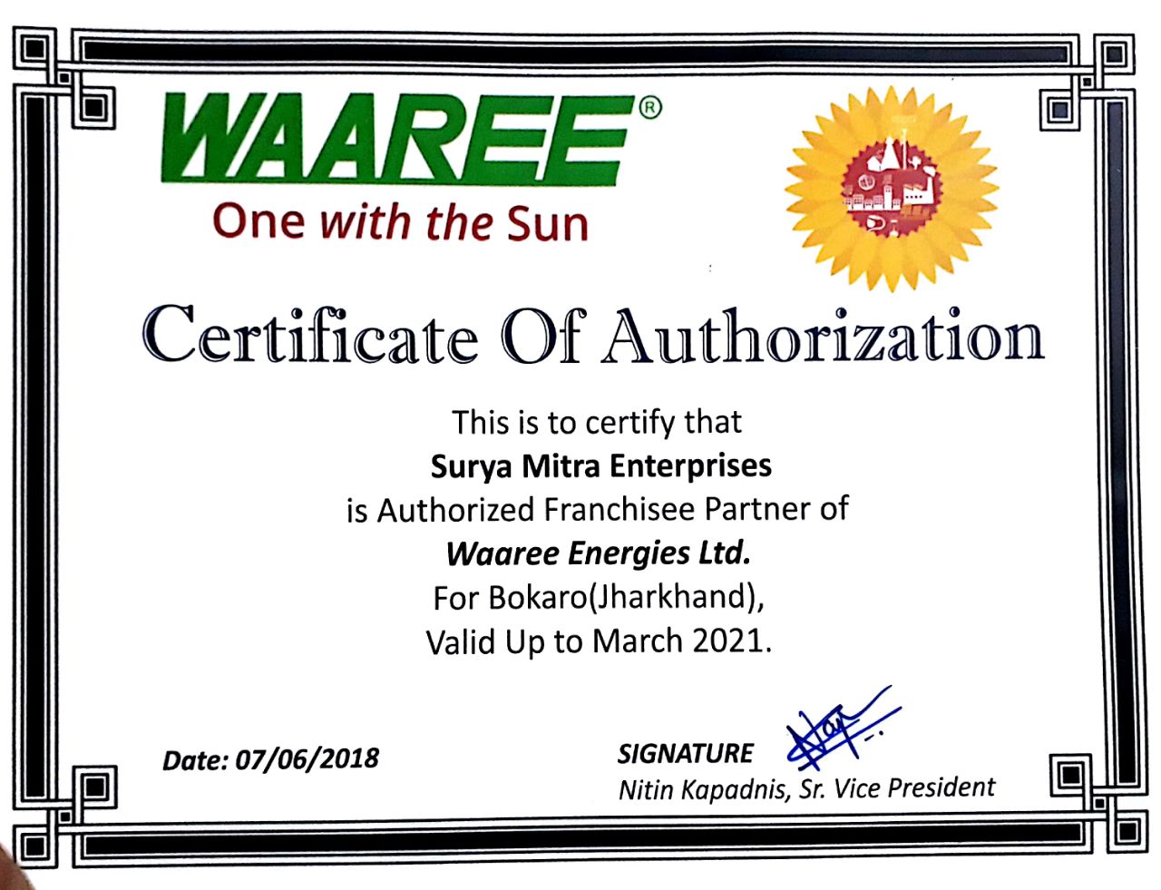 Authorised distributor of WAAREE Solar Products in Jharkhand